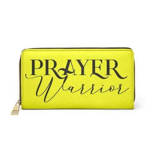 Wristlet Phone Wallet, Yellow and Black Prayer Warrior Graphic Purse